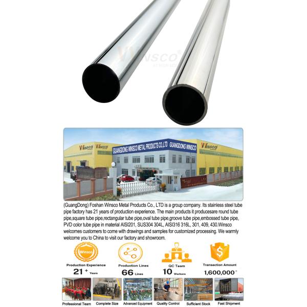 0.4mm-2.0mm Thickness 3/4'' Inox Round Tube 201 304 316 Grade 19.1mm Mirror Satin Finish Stainless Steel Pipe