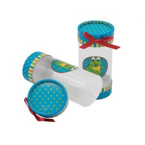 Little Plastic Presentation Box , Pvc Cylinder Packaging Box With Ribbon Bow
