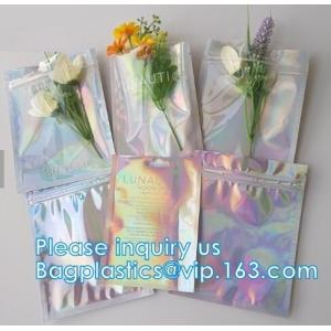 Bagease Multiple Use Candy Pack Holographic Clear Front Packaging Zipper Bag