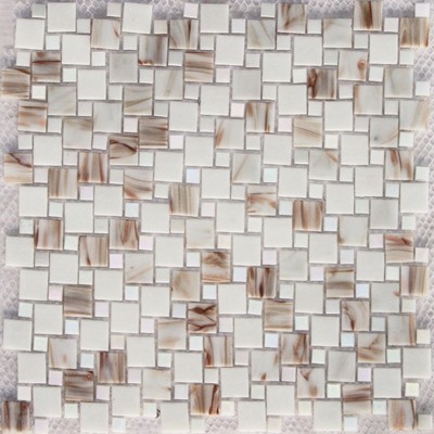 Buy fireplace backsplash tile aluminum mix glass mosaic tile LAR001 at wholesale prices
