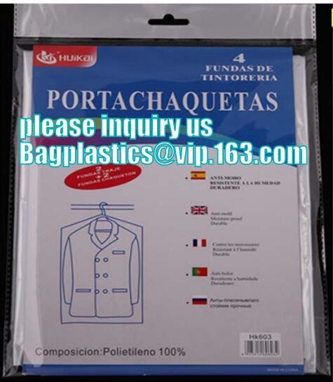 Dry cleaning plastic non-woven garment bags dust cover for clothes storage,Clear