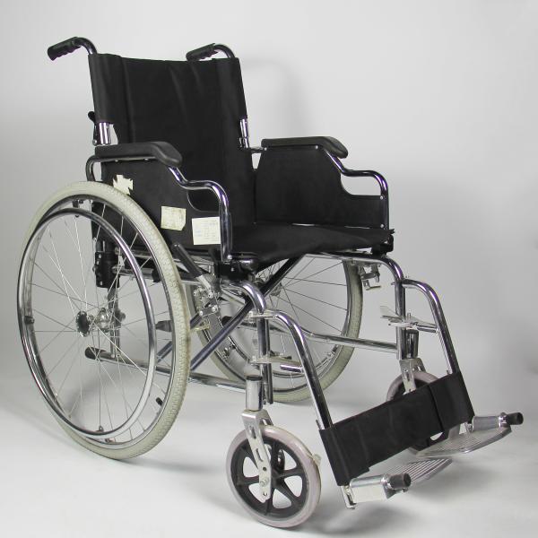 Drop Back Detachable Footrest Folding Steel Wheelchair Simple Storage Easy Transportation