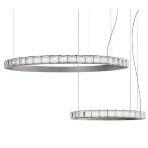 Titanium Gold Crystal Pendant Ceiling Light Stainless Steel Square