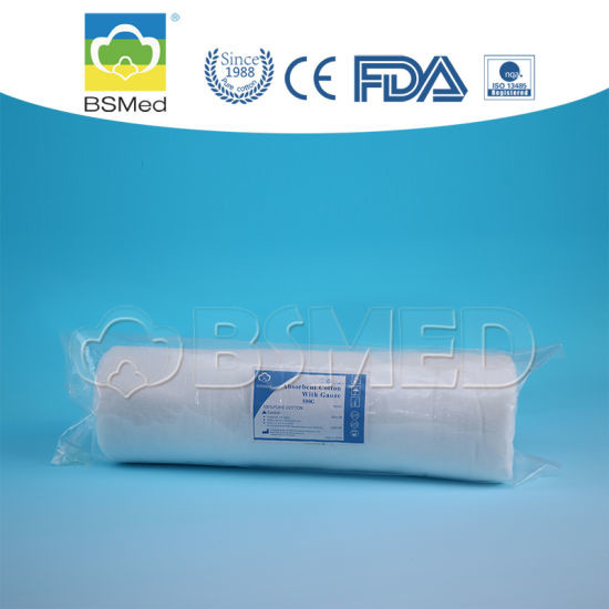 Surgical Odorless Absorbent Cotton Gauze , White Color Cotton Bandage Roll