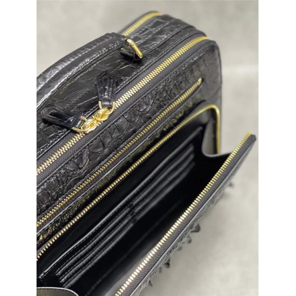 Exotic Alligator Leather Zipper Closure Men's Portfolio Bag Working Briefcase Genuine Crocodile Skin Male Handbag