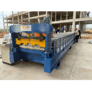 Quality High Friction Surface Embossing Floor Deck Roll Forming Machine YX70-165 Metal Deck for sale