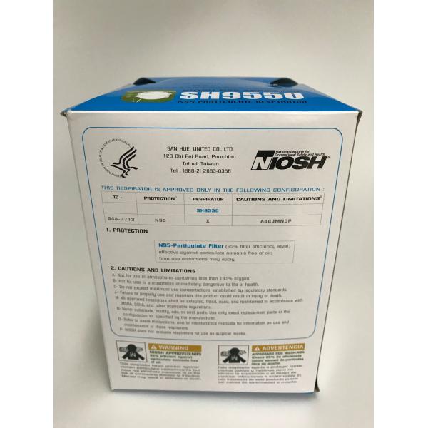 Haze Non Woven N95 Face Mask / Cup Type N95 Niosh Certified Respirator Head Mounted