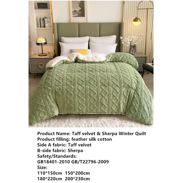 Warm Chunky Thickened Winter Velvet Sherpa Quilt Weight Blanket