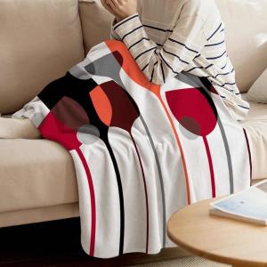 100*150cm Printed Flannel Blanket , Polyester Couch Throw Blankets