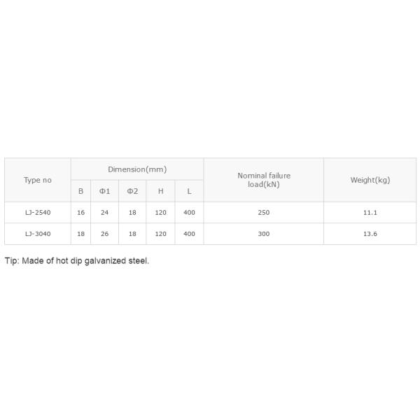 Type LJ Yoke Plate Hot Dip Galvanized Steel Materials For Insulator Strings