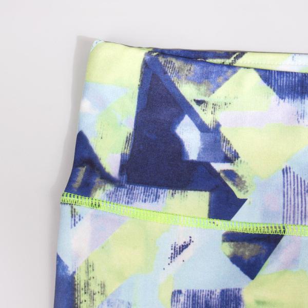 CPG Global Women's Outdoor Leggings Sport Running Pants Yoga Geometrical Green Pattern HK35