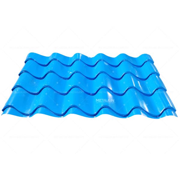 Sea Wave Metal Roof Tile Roll Forming Machine With Hydraulic Punching And Chain Drive