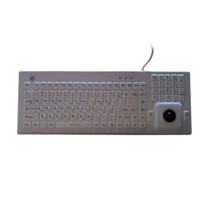 Black / White Waterproof Computer Keyboard With Rollerball Mouse USB Interface