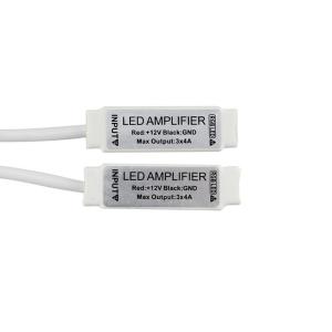 Mini LED Strip Amplifier , PWM Dimming RGB Signal Amplifier Remote Control