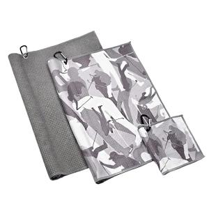 Printed Embroidery Sublimation Logo Golf Towels With Clip Microfiber Waffle