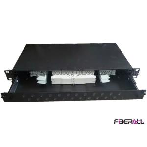 Sliding Out Rack Mounted Fiber Optic Patch Panel ST Fiber Terminal Box 24 Fibers