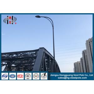 Singe / Double Arm Street Light Poles For Highway Lighting , Outdoor Light Pole