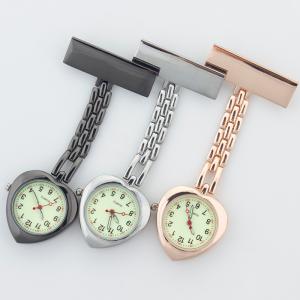 Heart Nurse Quartz Watches Fob Pocket Watches Nursing Gift Lapel Silver Brooch