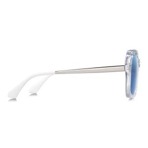 TAC Polaroid Sunglasses Women , White Frame Sunglasses Black Metal Temples