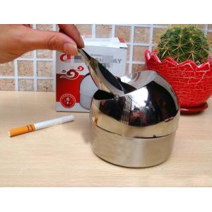 Stainless Steel Cigarette Ashtray Lid Silver Windproof Penguin Shade