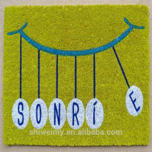 Coco fiber animal printed door mat with PVC backing