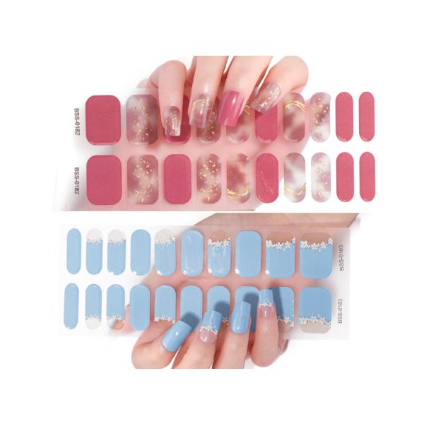 Custom-made 3D Semi Cured Gel Nail Sticker Popular Custom-made Korea Style Design