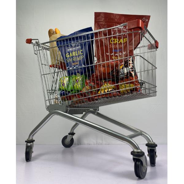 European Style Customized Grocery Shopping Trolley 150L Metal Supermarket Trolley Powder Coating
