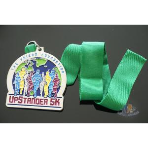 Matt Silver Plating Custom Sports Medals / Upstander 5K Medal