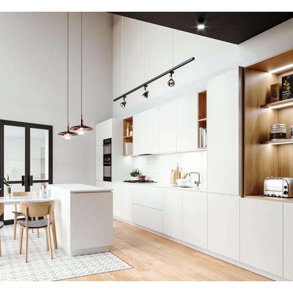 Buy Modern Plywood Kitchen Cupboard Set HPL Fireproof Solid Wood Cabinet at wholesale prices