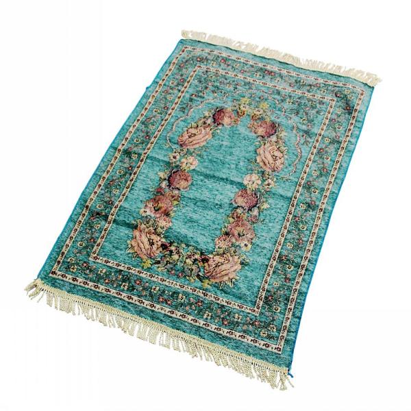 Plush Pile Height Abstract Pattern Cotton Yarn Embroidery Muslim Islam Prayer Mat