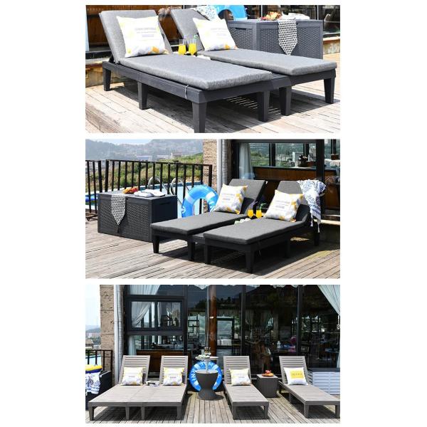 Plastic Stackable Adjustable Sun Lounger Chair for Outdoor Beach Patio Hotel Swimming Pool