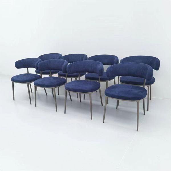 Metal Foam Fabric Upholstered Velvet Dining Chair Leisure Design Back Fashionable Luxury Pu Dining High Furniture