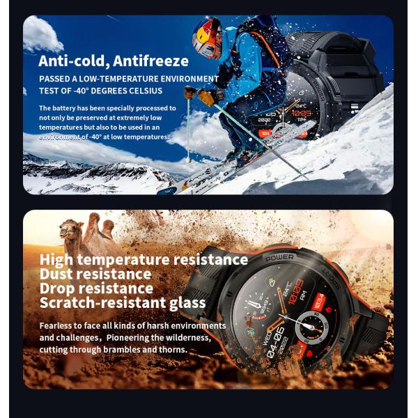 C25 Sports Rugged Outdoor Smart Watch Aviation Metal Case 1.69 inch
