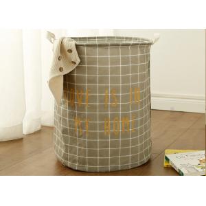 Quality Puting Foldable washing laundry clothes basket toy storage bag large box customized white plaid love is in my home for sale