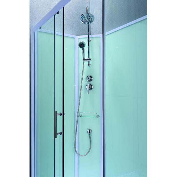 Luxurious Shower Room Tempered Glass And White Alum Profile For A High-Performance