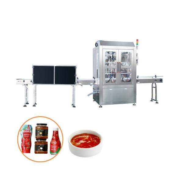 Buy Auto Piston Pump Sauce Bottling Machine Sauce Filling Production Line With Heating And Mixing at wholesale prices