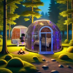 Popular Smart Star Room Leisure Polycarbonate Transparent Camping Double Dome