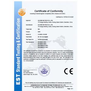 KAI WEI SHI TECH CO., LTD Certifications