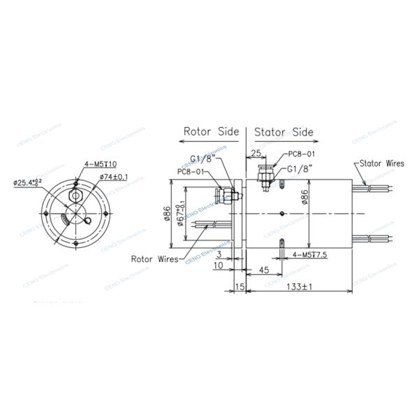 Integrated Ethernet Signal Power Electrical Slip Rings 30rpm With Pneumatic Rotary Unions