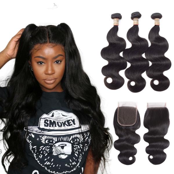 Buy Natural Color Unprocessde Virgin Brazilian Hair Extensions For Black Women at wholesale prices