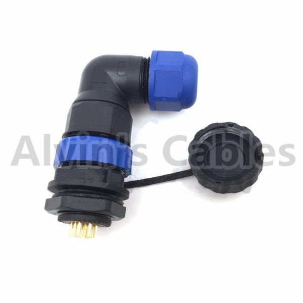 SD20 TA ZM 2-12 Pin Electrical Cable Connectors Female Socket Connector 90 Degree Elbow