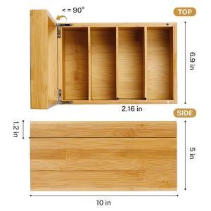 Professional Bamboo Desktop Business Card Holder With Index Cards GLOSSY Load