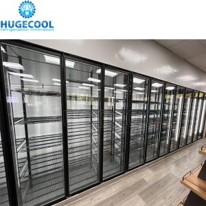 Automatic Rebound Glass Door Beverage Cooler Room For Cold Beverages In