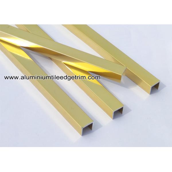 Buy 10mm Shiny / Glossy Gold Aluminum U Shaped Tile Brace / Splint / Channel U10 at wholesale prices