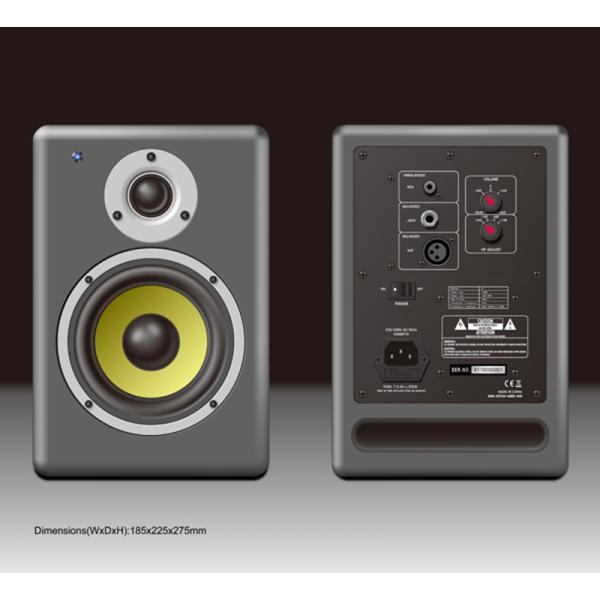 Hi Res Audio Active Monitor Speaker Powered HiFi Bookshelf Loudspeakers With Rear Port