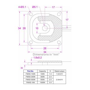 Low Profile Compression Load Cell 50kg Ultra Thin Weight Sensor 100kg