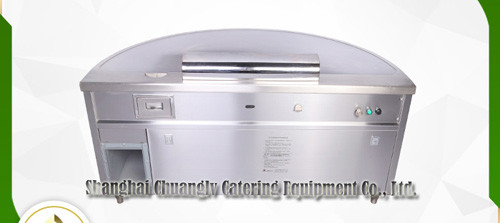 Stainless Steel Gas Heating Down Exhausting Restaurant Hibachi Grill Table Semi