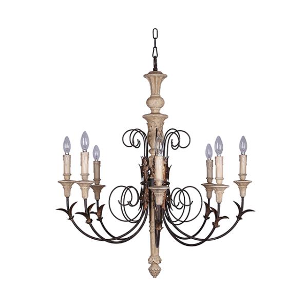 French wood chandelier Industrial style for home decoration (WH-CI-22)