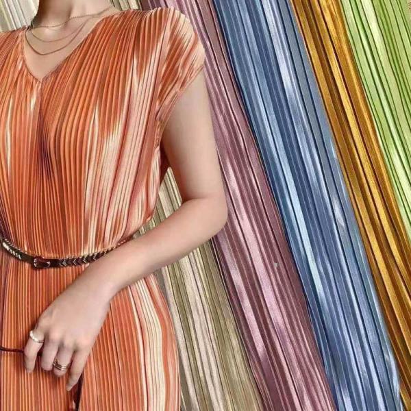 Miyake Satin Striped Crepe Woven Fabric 55 Inch