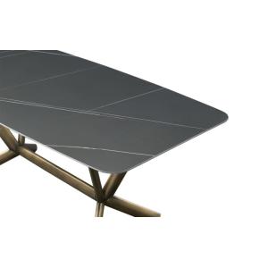 Luxury Dining Room Table Set Rectangle Marble Top Dining Table